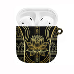 Egypt The Lotus AirPods Case Gold Bloom Hieroglyphic Patterns