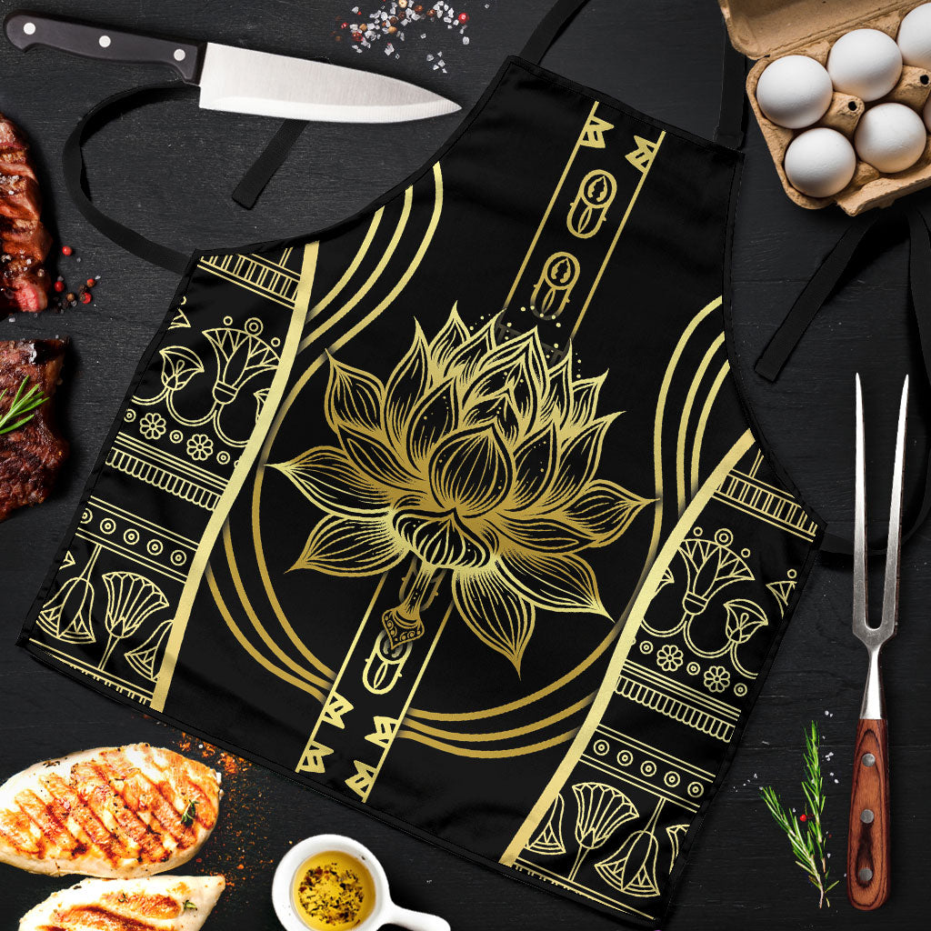 Egypt The Lotus Apron Gold Bloom Hieroglyphic Patterns
