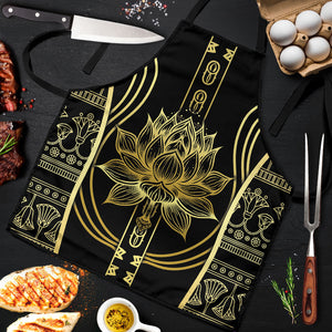 Egypt The Lotus Apron Gold Bloom Hieroglyphic Patterns