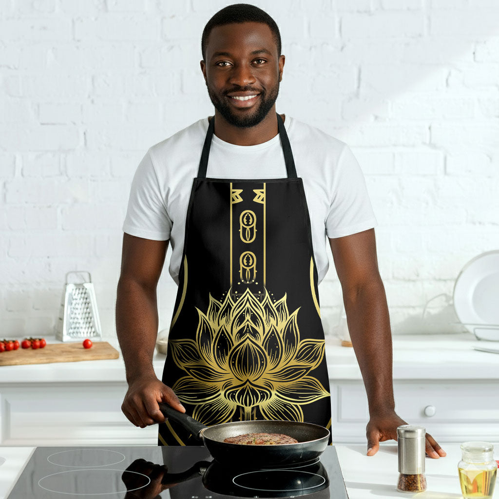 Egypt The Lotus Apron Gold Bloom Hieroglyphic Patterns