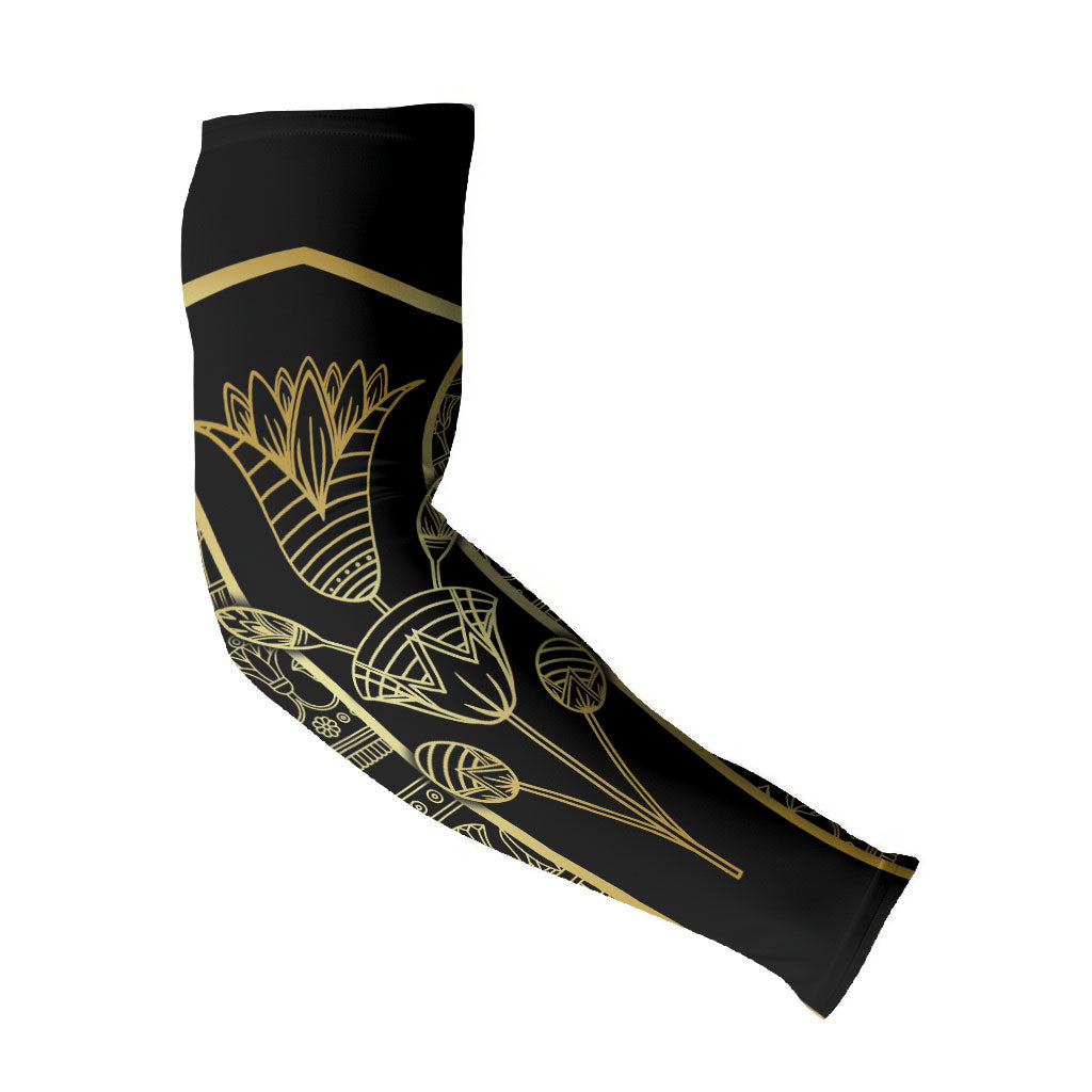 Egypt The Lotus Arm Sleeves Gold Bloom Hieroglyphic Patterns