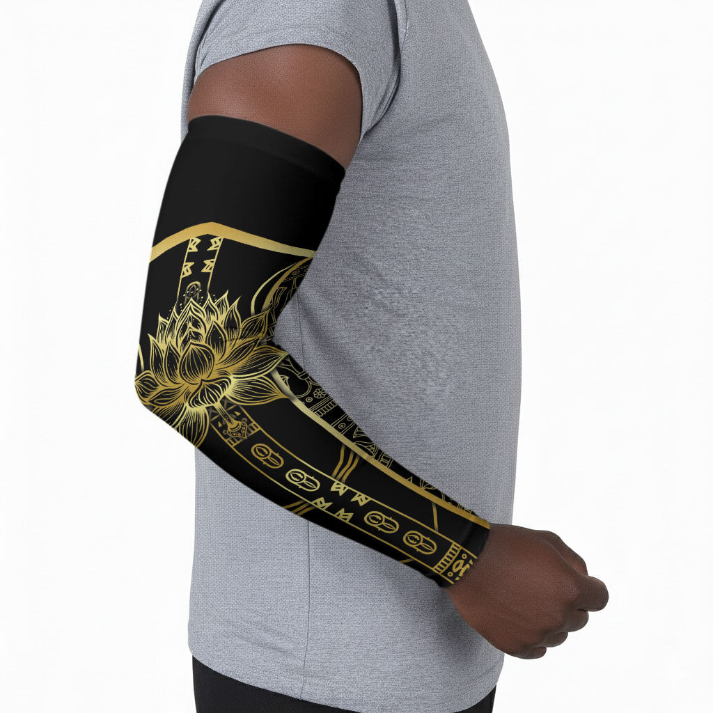 Egypt The Lotus Arm Sleeves Gold Bloom Hieroglyphic Patterns