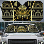 Egypt The Lotus Auto Sun Shade Gold Bloom Hieroglyphic Patterns
