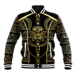 Egypt The Lotus Baseball Jacket Gold Bloom Hieroglyphic Patterns
