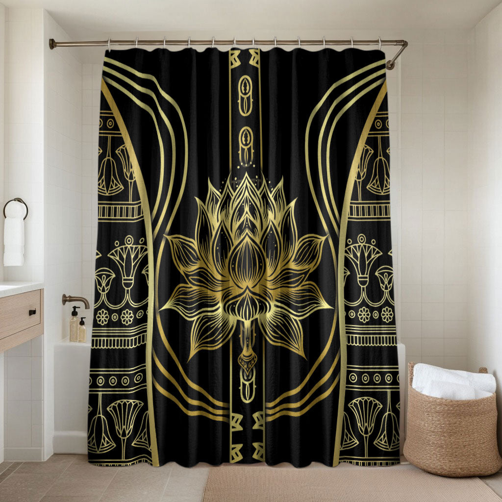 Egypt The Lotus Bathroom Set Gold Bloom Hieroglyphic Patterns