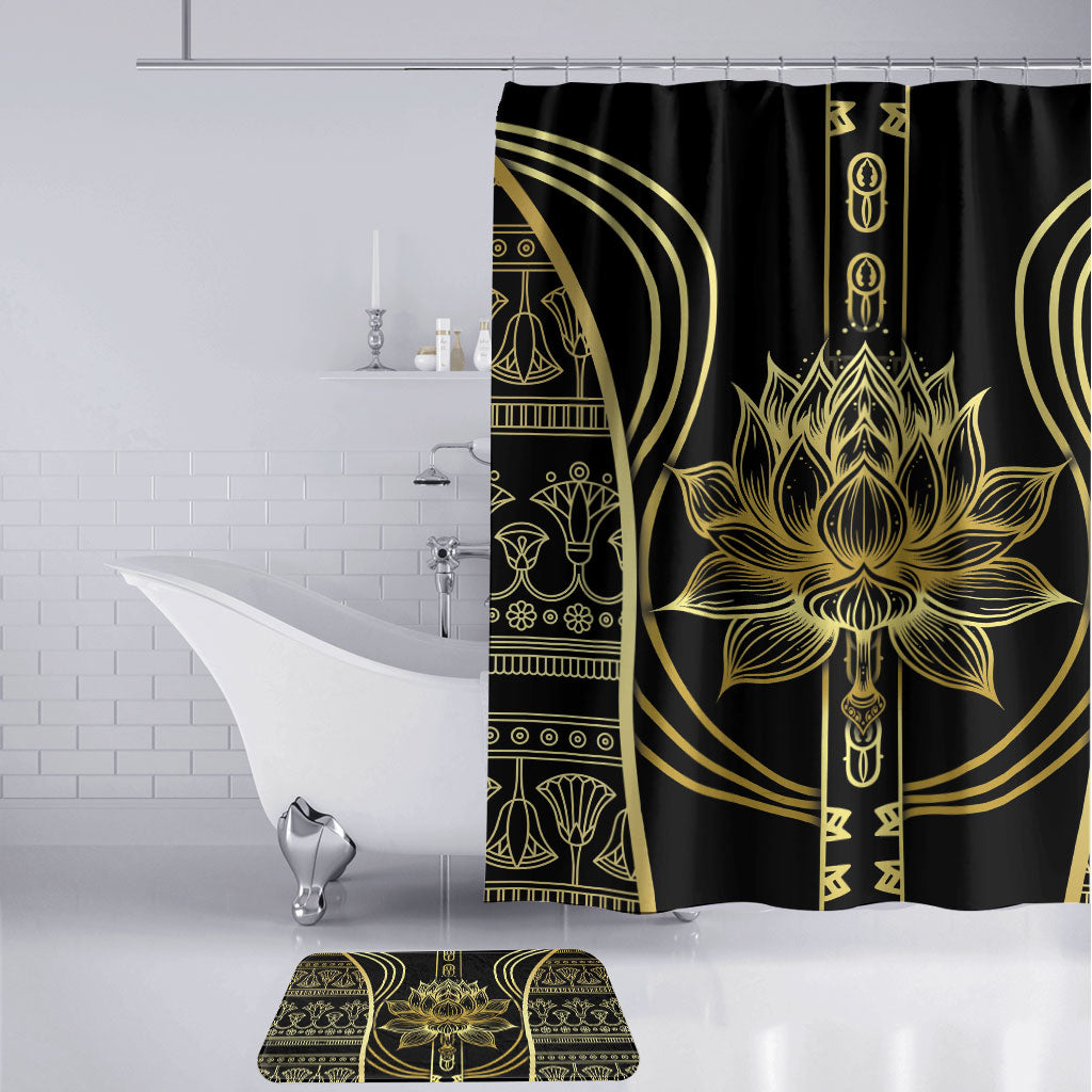 Egypt The Lotus Bathroom Set Gold Bloom Hieroglyphic Patterns