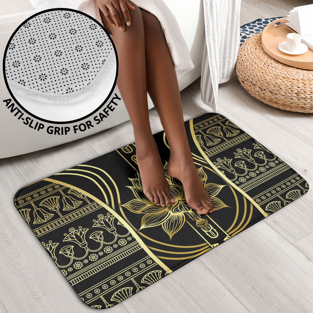 Egypt The Lotus Bathroom Set Gold Bloom Hieroglyphic Patterns