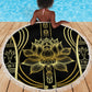Egypt The Lotus Beach Blanket Gold Bloom Hieroglyphic Patterns