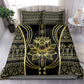 Egypt The Lotus Bedding Set Gold Bloom Hieroglyphic Patterns