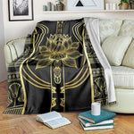 Egypt The Lotus Blanket Gold Bloom Hieroglyphic Patterns