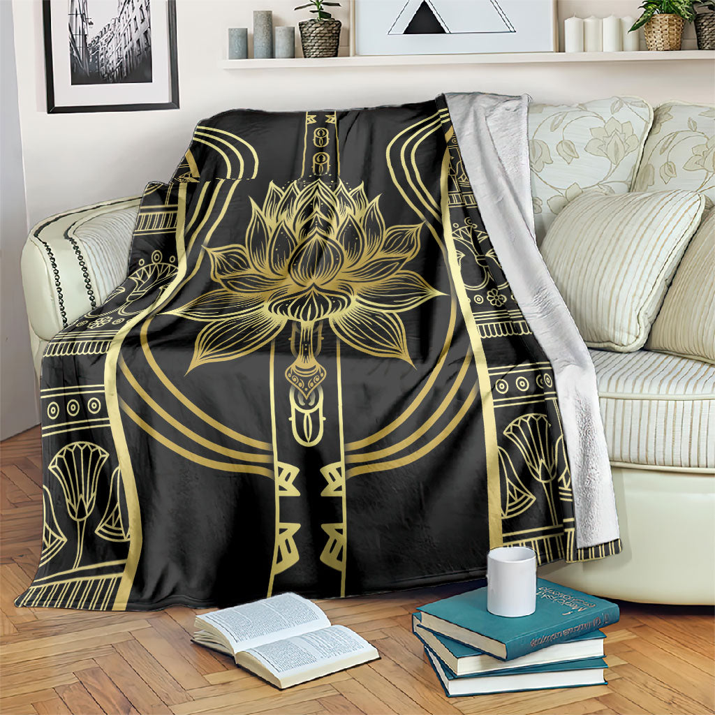 Egypt The Lotus Blanket Gold Bloom Hieroglyphic Patterns