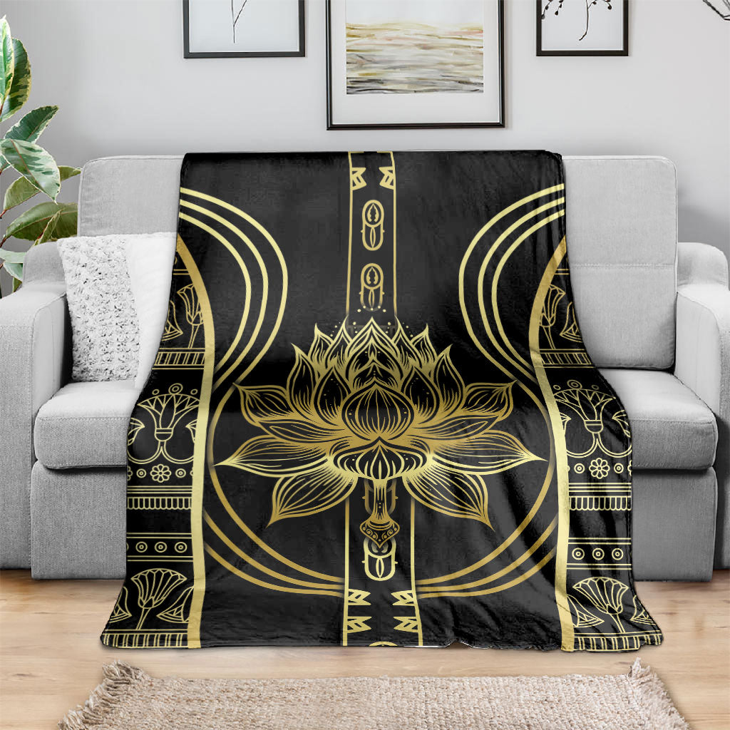 Egypt The Lotus Blanket Gold Bloom Hieroglyphic Patterns