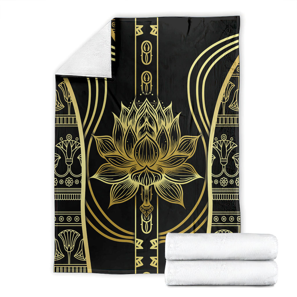 Egypt The Lotus Blanket Gold Bloom Hieroglyphic Patterns