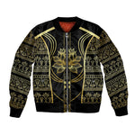 Egypt The Lotus Bomber Jacket Gold Bloom Hieroglyphic Patterns