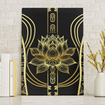 Egypt The Lotus Canvas Wall Art Gold Bloom Hieroglyphic Patterns