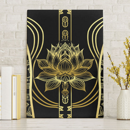Egypt The Lotus Canvas Wall Art Gold Bloom Hieroglyphic Patterns