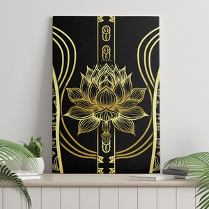 Egypt The Lotus Canvas Wall Art Gold Bloom Hieroglyphic Patterns
