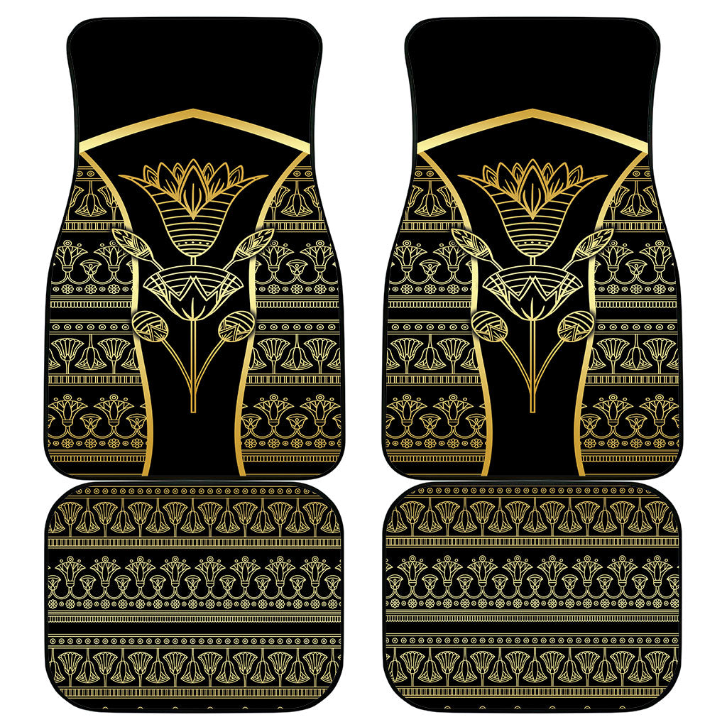 Egypt The Lotus Car Mats Gold Bloom Hieroglyphic Patterns