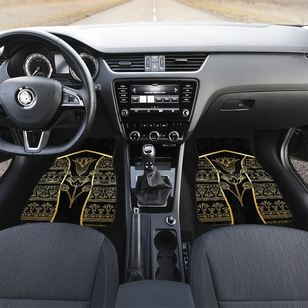 Egypt The Lotus Car Mats Gold Bloom Hieroglyphic Patterns