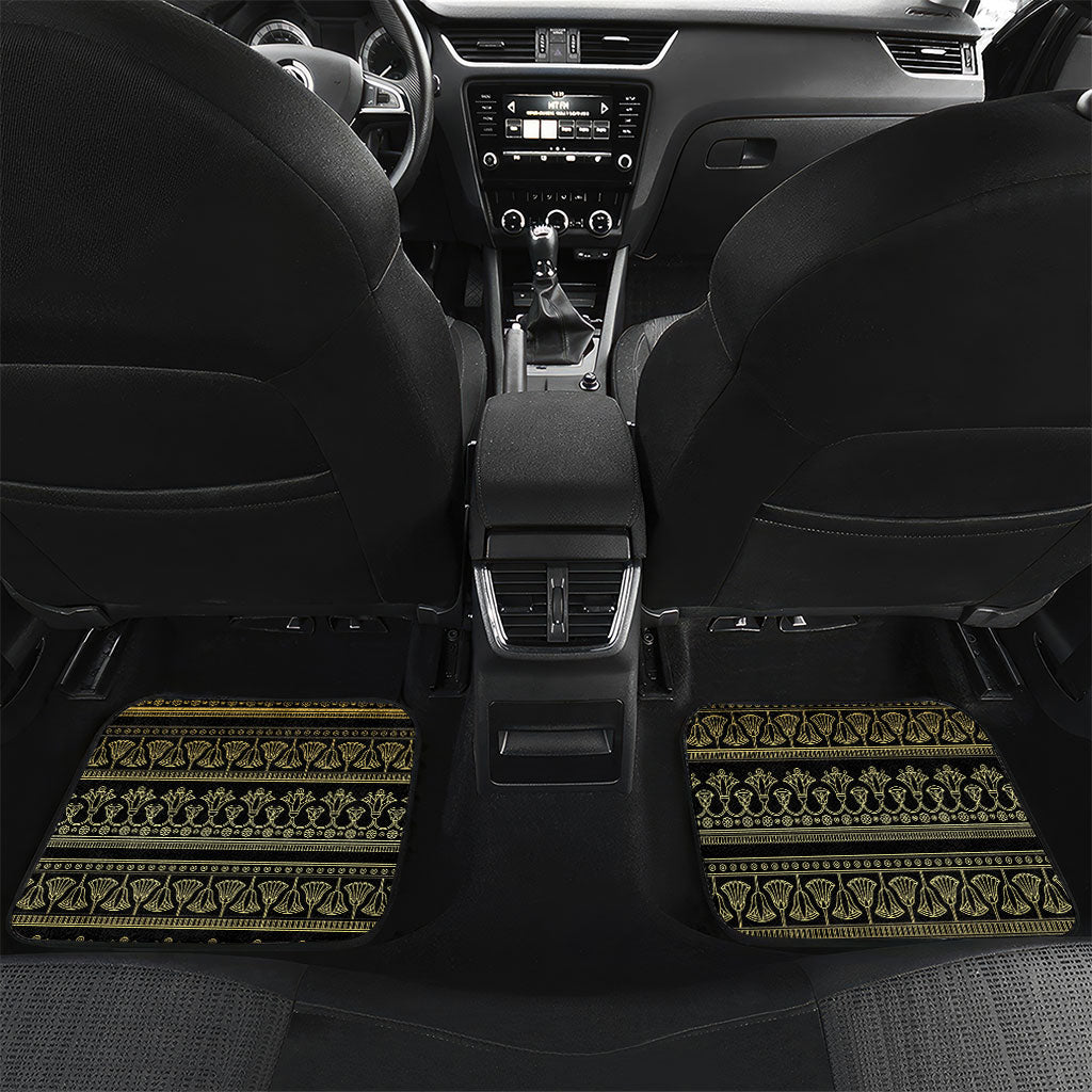 Egypt The Lotus Car Mats Gold Bloom Hieroglyphic Patterns