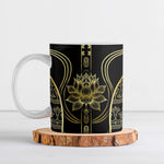 Egypt The Lotus Ceramic Mug Gold Bloom Hieroglyphic Patterns