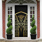Egypt The Lotus Door Cover Gold Bloom Hieroglyphic Patterns