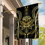 Egypt The Lotus Garden Flag Gold Bloom Hieroglyphic Patterns