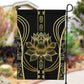 Egypt The Lotus Garden Flag Gold Bloom Hieroglyphic Patterns