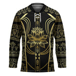 Egypt The Lotus Hockey Jersey Gold Bloom Hieroglyphic Patterns