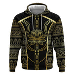 Egypt The Lotus Hoodie Gold Bloom Hieroglyphic Patterns