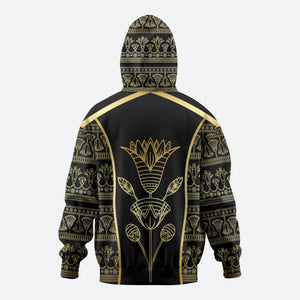 Egypt The Lotus Hoodie Gold Bloom Hieroglyphic Patterns