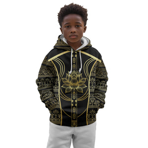 Egypt The Lotus Kid Hoodie Gold Bloom Hieroglyphic Patterns