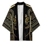 Egypt The Lotus Kimono Gold Bloom Hieroglyphic Patterns
