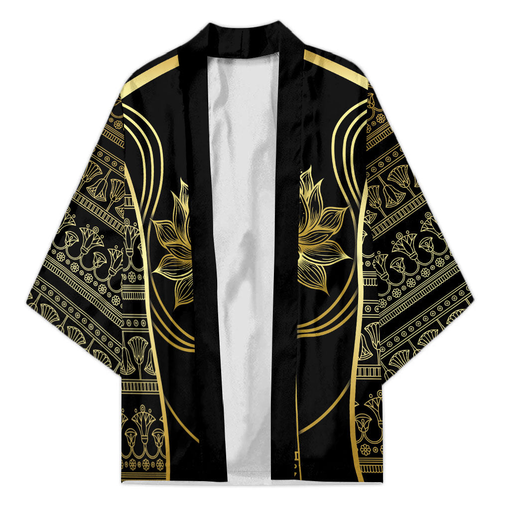 Egypt The Lotus Kimono Gold Bloom Hieroglyphic Patterns