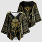 Egypt The Lotus Kimono Sleeve Blouse Gold Bloom Hieroglyphic Patterns
