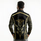 Egypt The Lotus Long Sleeve Polo Shirt Gold Bloom Hieroglyphic Patterns