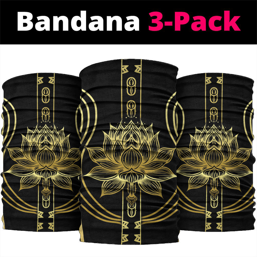 Egypt The Lotus Neck Gaiter Gold Bloom Hieroglyphic Patterns
