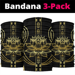 Egypt The Lotus Neck Gaiter Gold Bloom Hieroglyphic Patterns