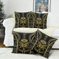 Egypt The Lotus Pillow Cover Gold Bloom Hieroglyphic Patterns