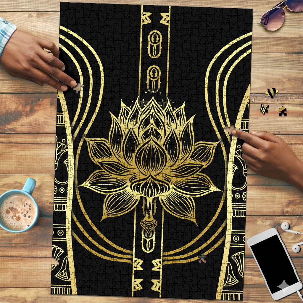 Egypt The Lotus Puzzle Gold Bloom Hieroglyphic Patterns