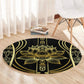Egypt The Lotus Round Carpet Gold Bloom Hieroglyphic Patterns