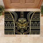 Egypt The Lotus Rubber Doormat Gold Bloom Hieroglyphic Patterns