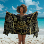 Egypt The Lotus Sarong Gold Bloom Hieroglyphic Patterns