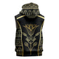 Egypt The Lotus Sleeveless Hoodie Gold Bloom Hieroglyphic Patterns
