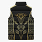 Egypt The Lotus Sleeveless Puffer Jacket Gold Bloom Hieroglyphic Patterns