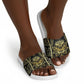 Egypt The Lotus Slide Sandals Gold Bloom Hieroglyphic Patterns