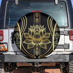 Egypt The Lotus Spare Tire Cover Gold Bloom Hieroglyphic Patterns