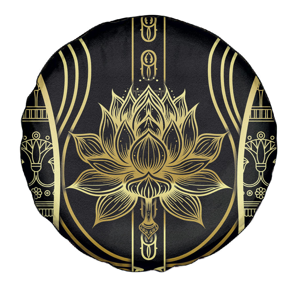 Egypt The Lotus Spare Tire Cover Gold Bloom Hieroglyphic Patterns