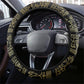 Egypt The Lotus Steering Wheel Cover Gold Bloom Hieroglyphic Patterns