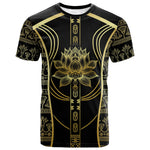 Egypt The Lotus T shirt Gold Bloom Hieroglyphic Patterns